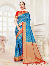 Turquoise Banarasi Art Silk Woven Saree
